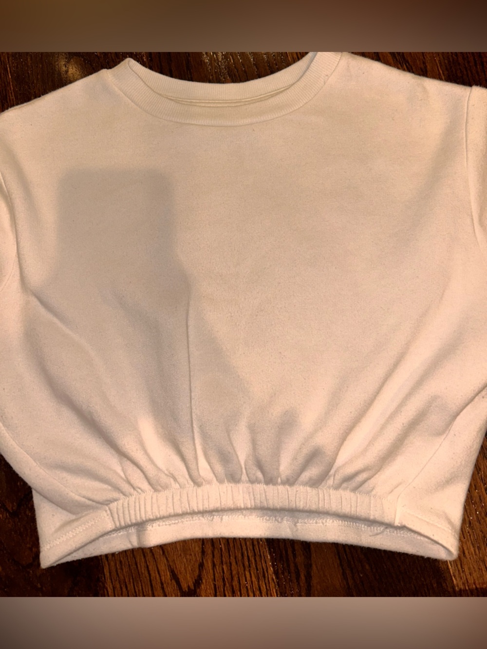 Cropped Elastic Hem Sweatshirt in Cream